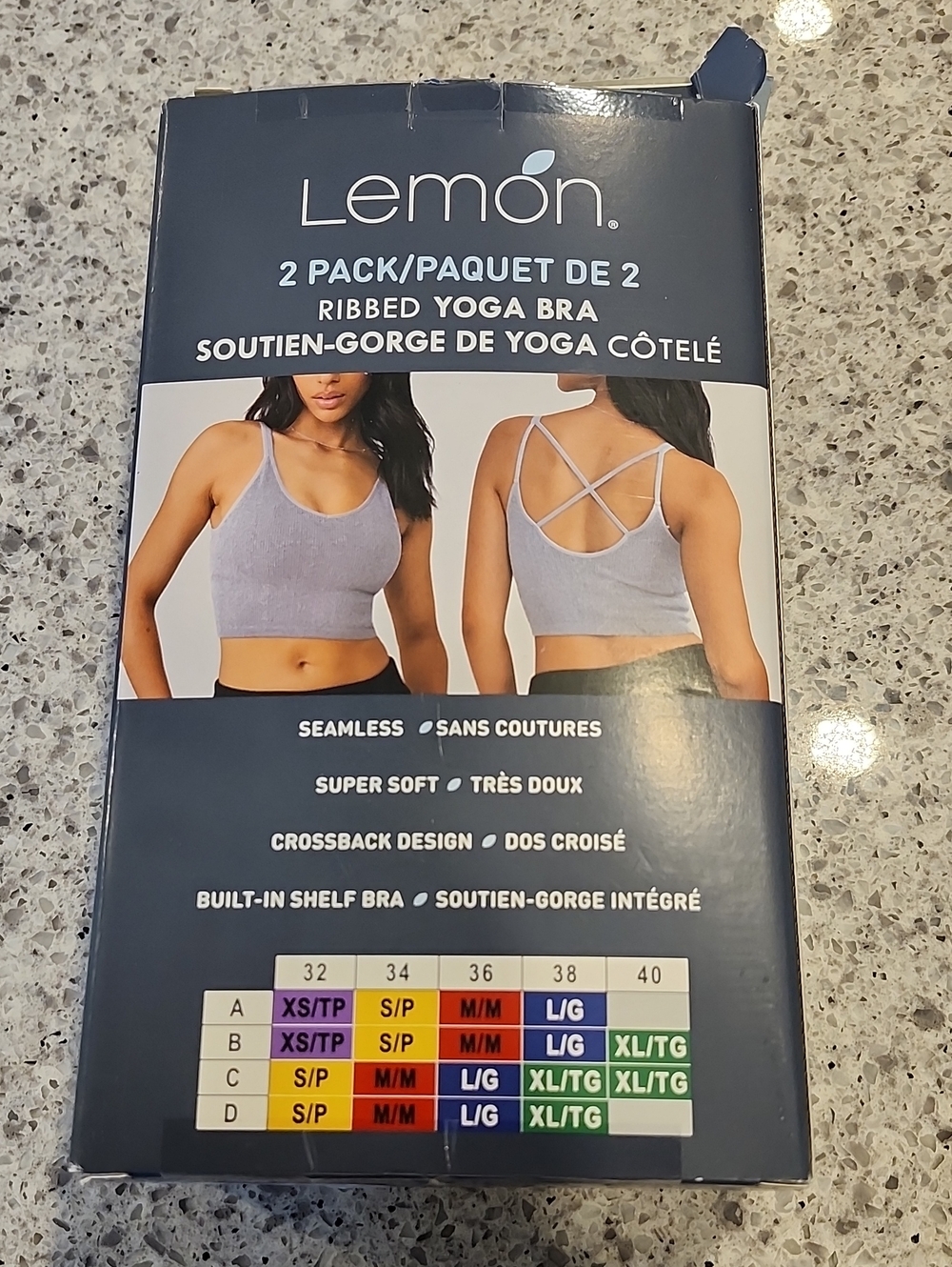 Lemon  Ribbed Seamless Yoga Bra - Picture 2 of 2